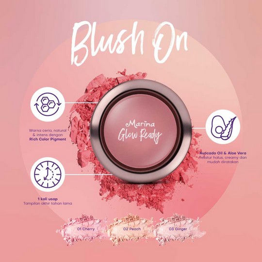 ⭐ BAGUS ⭐ MARINA GLOW BLUSH ON POWDER 4,2gr