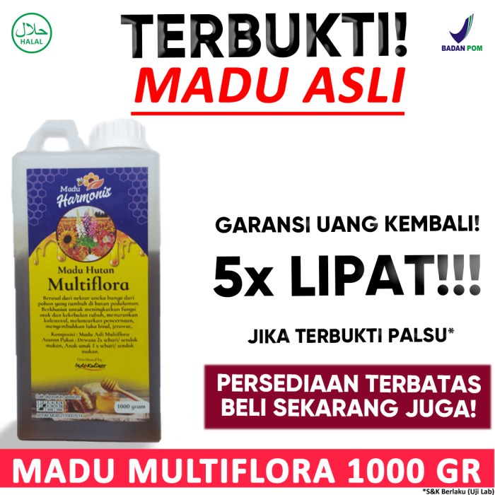 

Indokuliner Harmonis Madu Multiflora 1000Gr 1KG ASLI By Indokuliner
