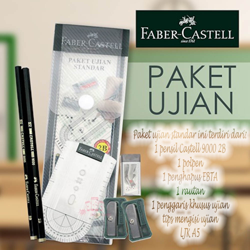 

SET PAKET BELAJAR ONLINE Faber Castell / PAKET UJIAN STANDAR Faber Castell Pulpen Stylus Pen Pensil 2B Rautan Penghapus Penggaris Kertas LJK Bollpoint Apusan ATK Alat Tulis kantor