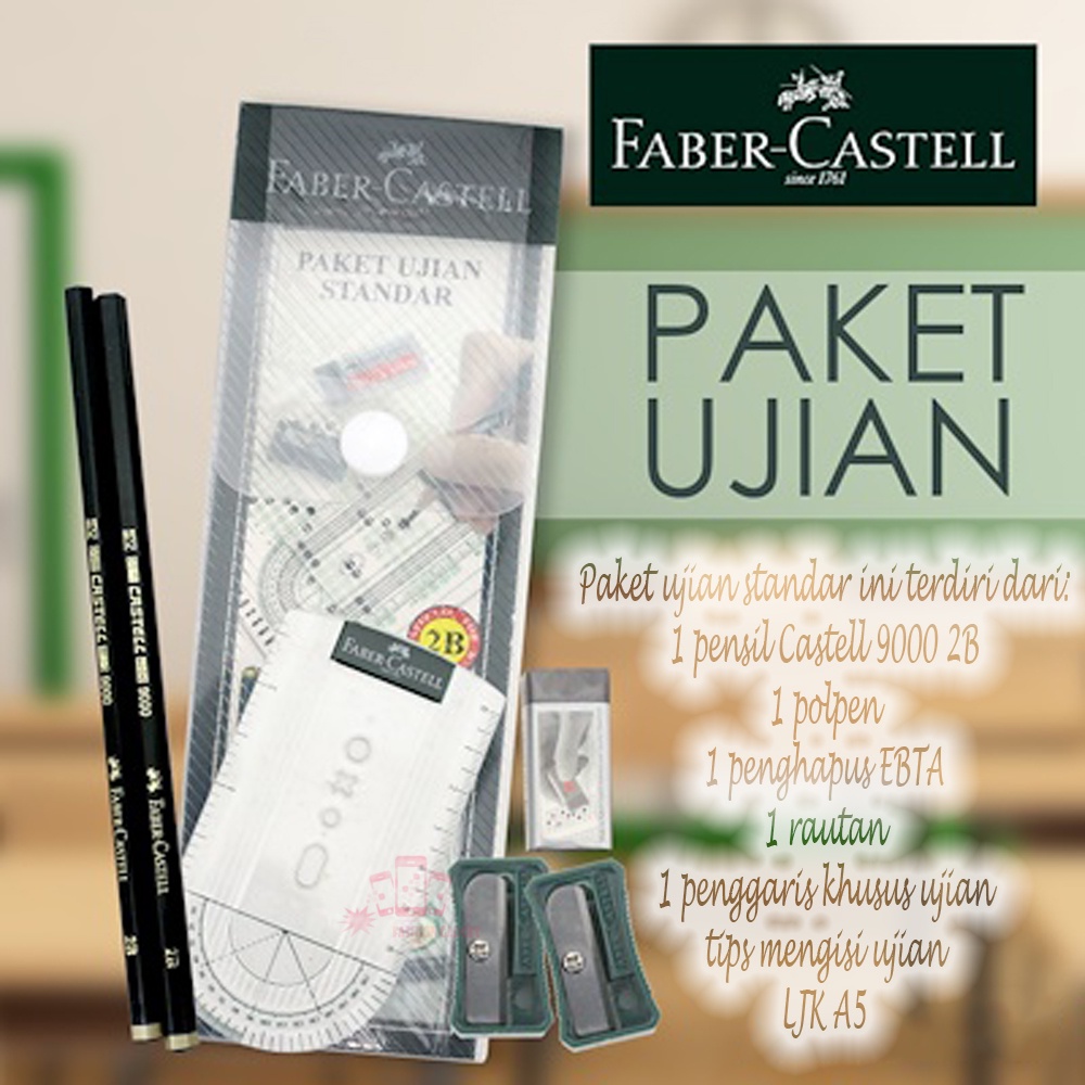 SET PAKET BELAJAR ONLINE Faber Castell / PAKET UJIAN STANDAR Faber Castell Pulpen Stylus Pen Pensil 2B Rautan Penghapus Penggaris Kertas LJK Bollpoint Apusan ATK Alat Tulis kantor