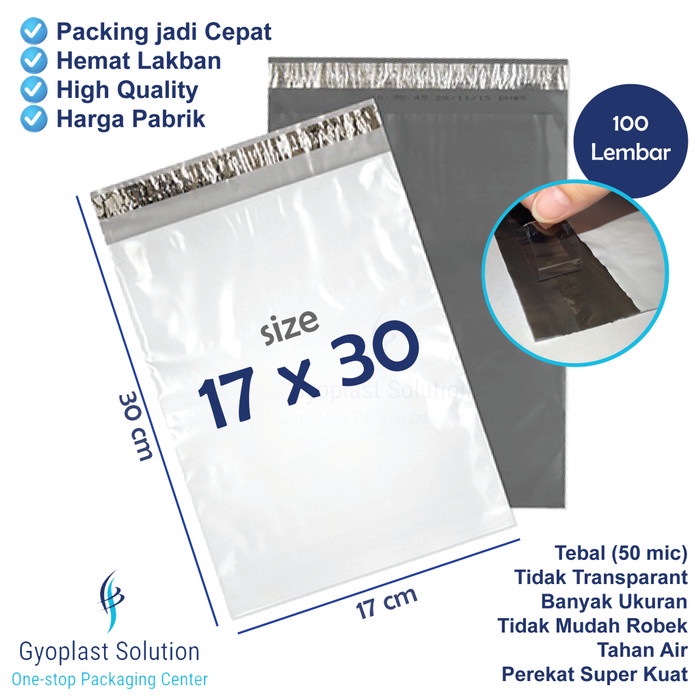 

Menyurat-Surat- 100 Pcs Polymailer 17 X 30 Kantong Plastik Perekat Online Poly Mailer - Putih