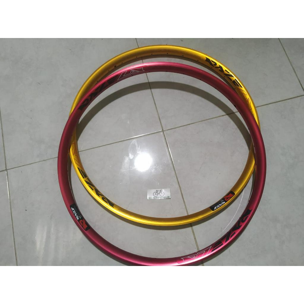 Velg Rims Raze R7 27.5 32 hole AV Sepasang  Merah hitam emas