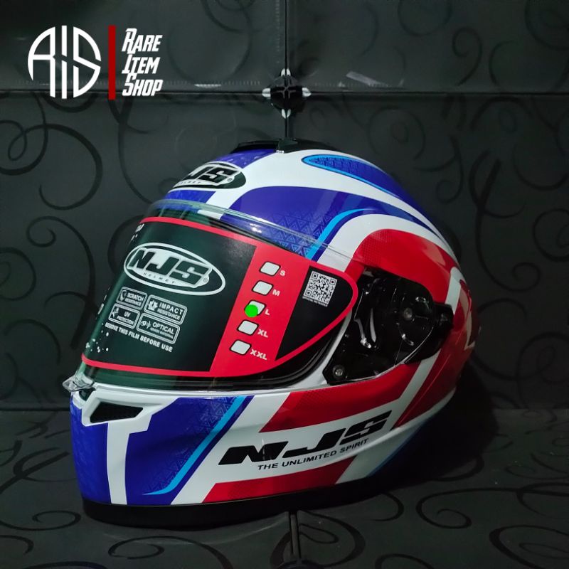 Helm Fullface NJS ZX-1 TRICOLOR Merah Putih Biru