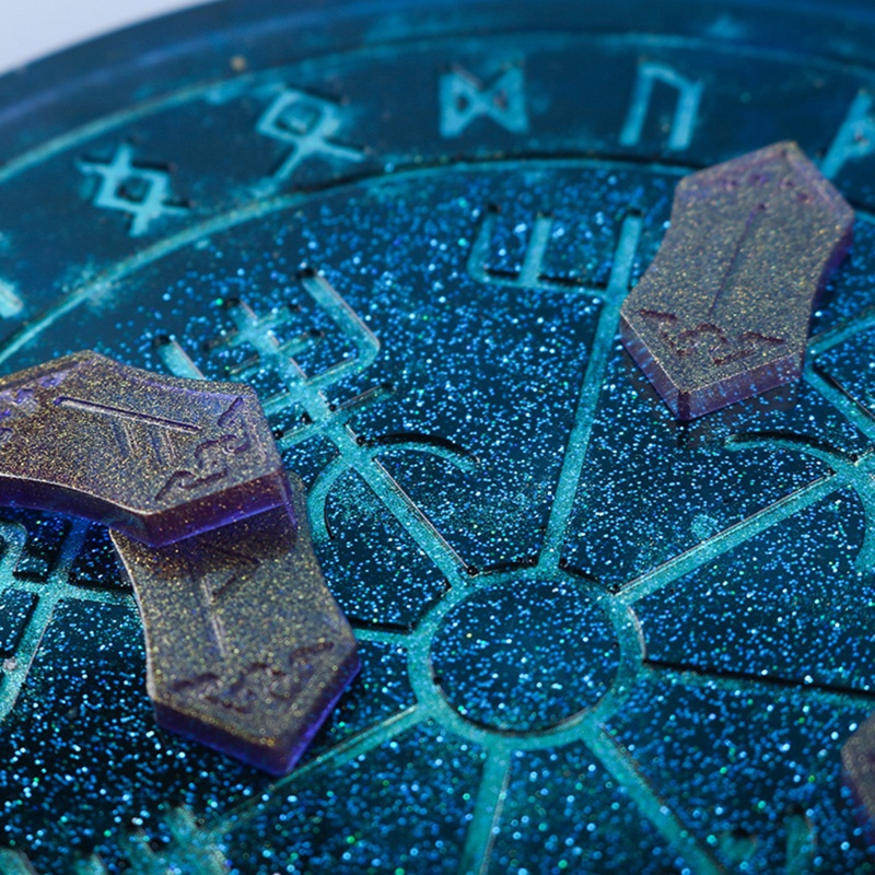 SIY  Runes Symbol Cards Dice Crystal Epoxy Resin Mold for Table Gaming Viking Treasure Circle Divination Board Silicone Mould