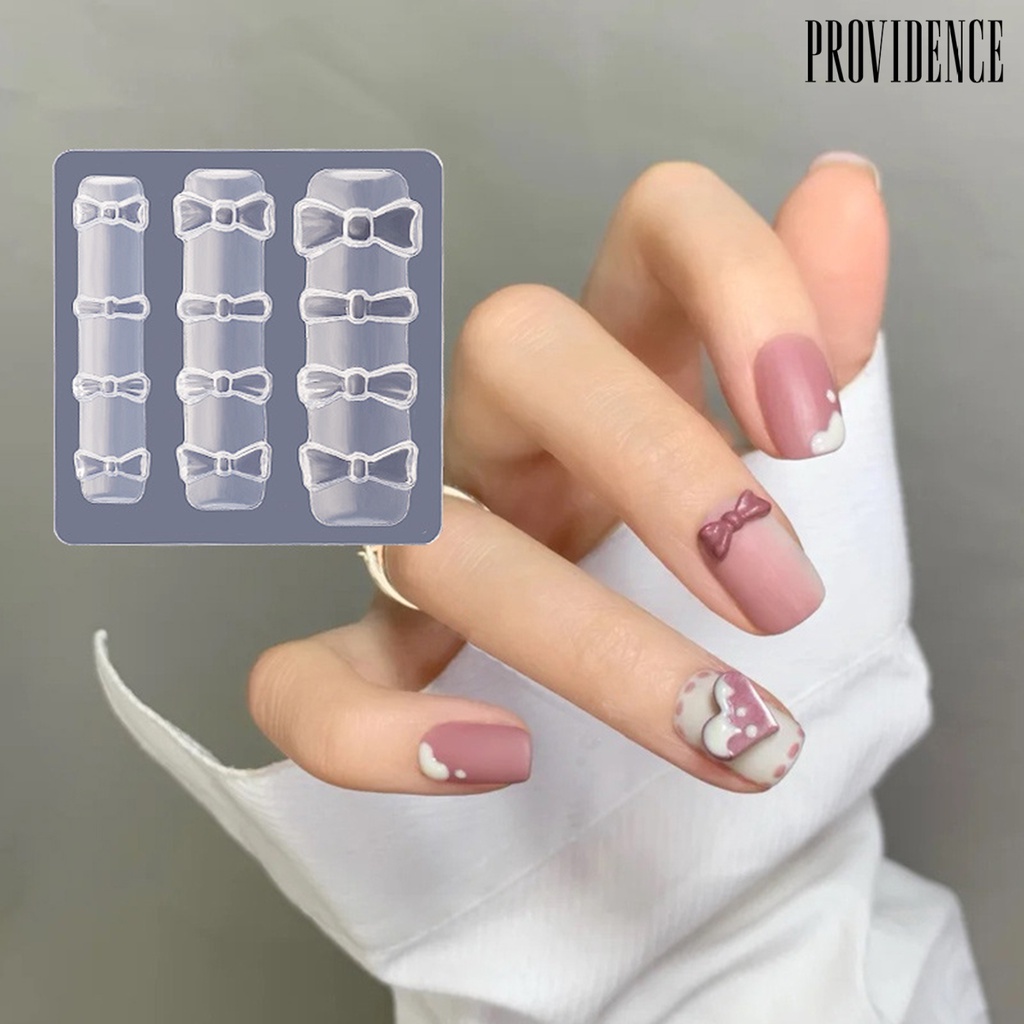 Providence Nail Bowknot Mold Reusable DIY Silicone 3D Manicure Bows Plate for Girl