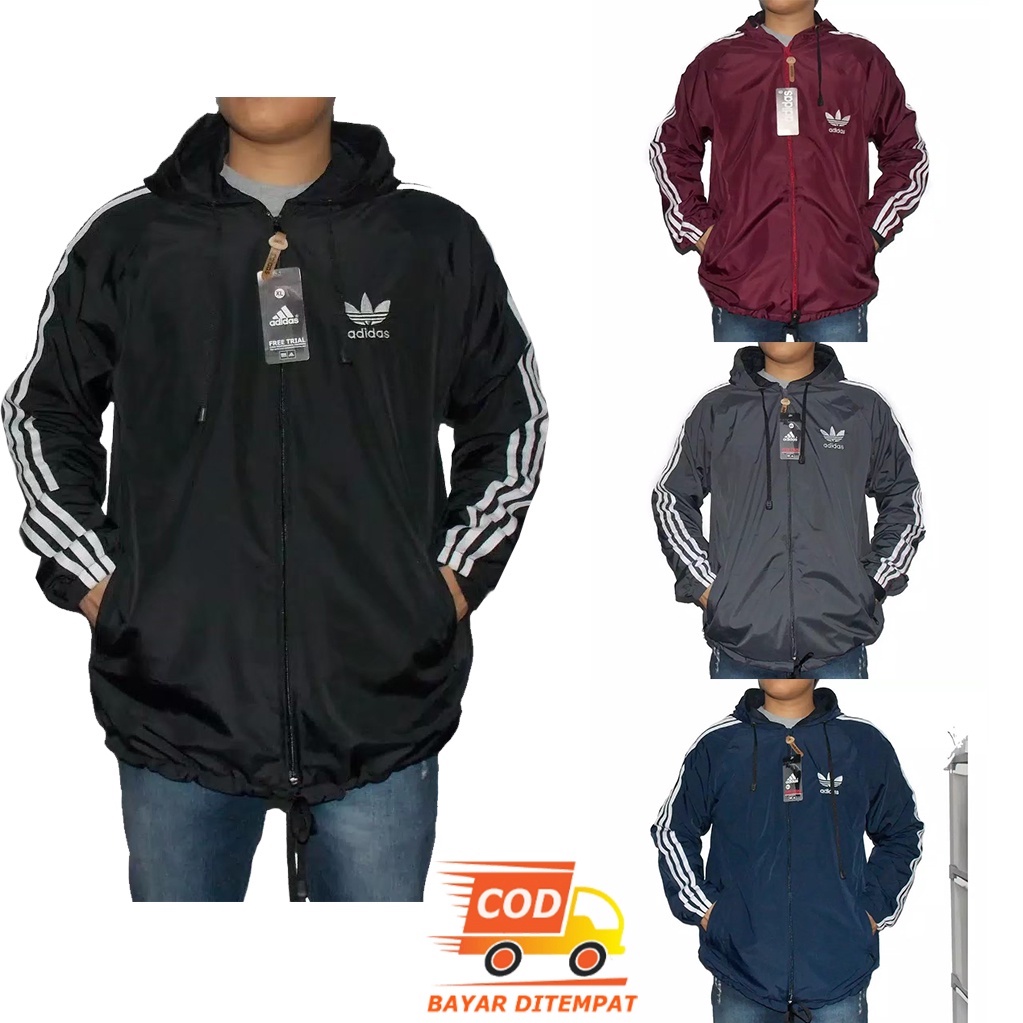 TERBARU JAKET PARASUT ADIDAS SPORTY OLAH RAGA - JAKET PARASUT PRIA ADIDAS WINDBREAKERS