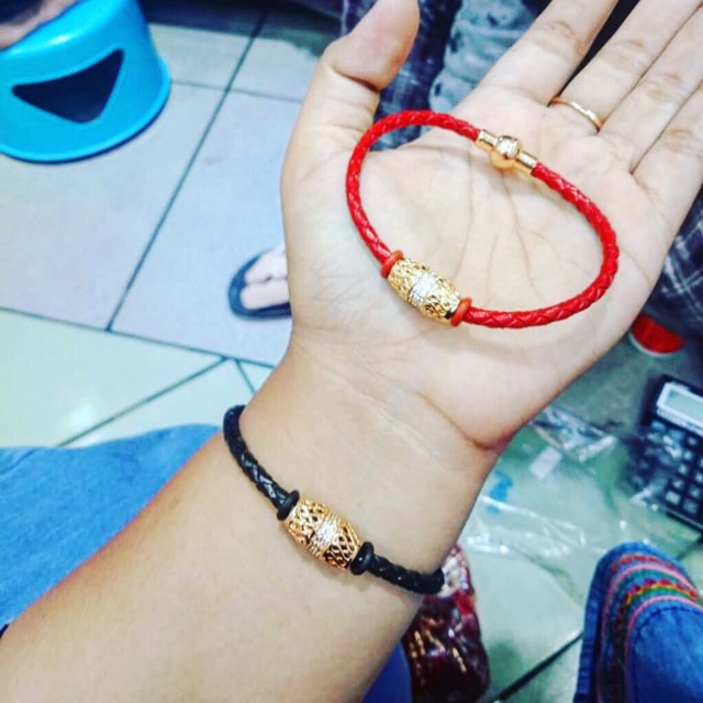 GT 003 gelang tali mainan lapis emas