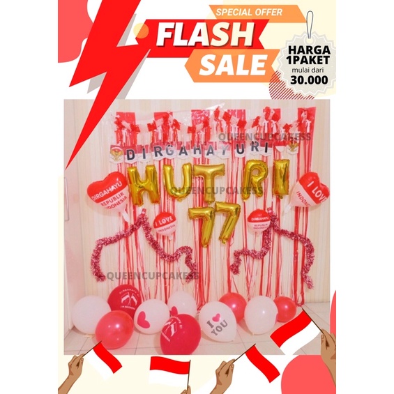 Jual Paket Dekorasi Dirgahayu Hut Republik Indonesia Merah Putih Shopee Indonesia 8501