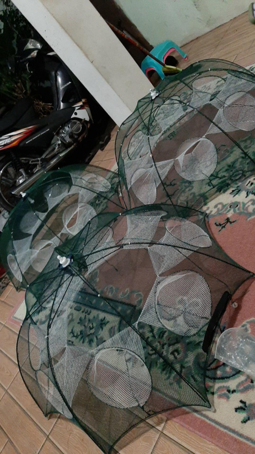 Payung Bubu Jaring Jebakan Perangkap Udang Ikan Kepiting Model Payung 8 Lubang