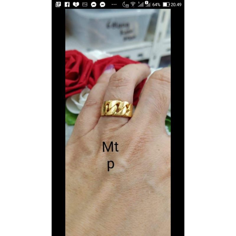 Cincin replika emas Golden, awet,tahan lama,ada logo gdn dalam cincin