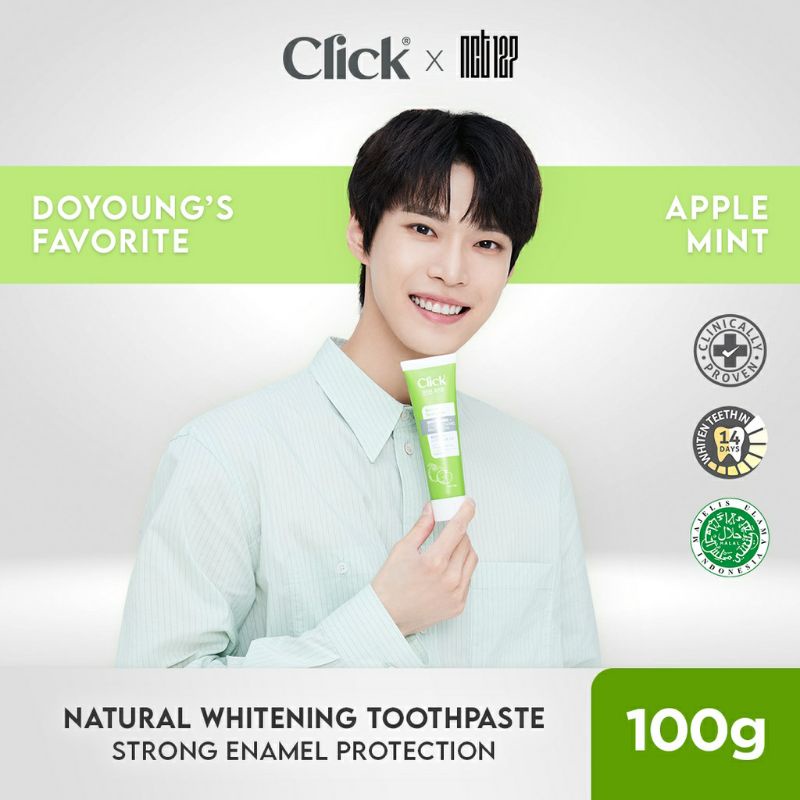 Click natural whitening toothpaste with Himalayan pink salt (free brosur member NCT127 tiap pembelian 3 pcs) / odol / pasta gigi korea NCT 127