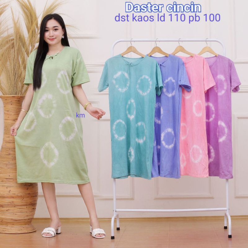 Daster Kaos Batik Model Tali/Daster Kaos Polka Teidye Pelangi/Daster Kaos Pekalongan