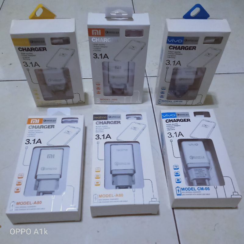 CHARGER CHARGING HANDPHONE ANDROID CASAN CHASAN HP XIAOMI/VIVO/REALME 3.1A MURAH MERIAH BOSKU