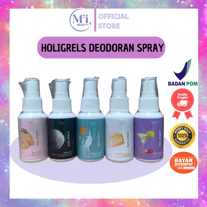 (READY STOCK) HOLIGRELS DEODORANT SPRAY DEO SPRAY HOLIGRELS BPOM !!!!