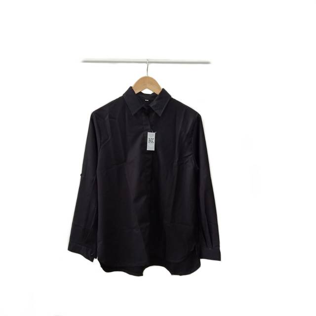 Kemeja Wanita Hitam All size TOYOBO ORIGINAL-4