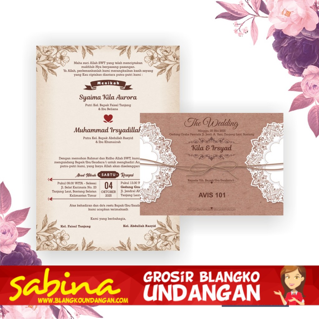 BLANGKO UNDANGAN DEMAK AVIS 101 | SABINA UNDANGAN