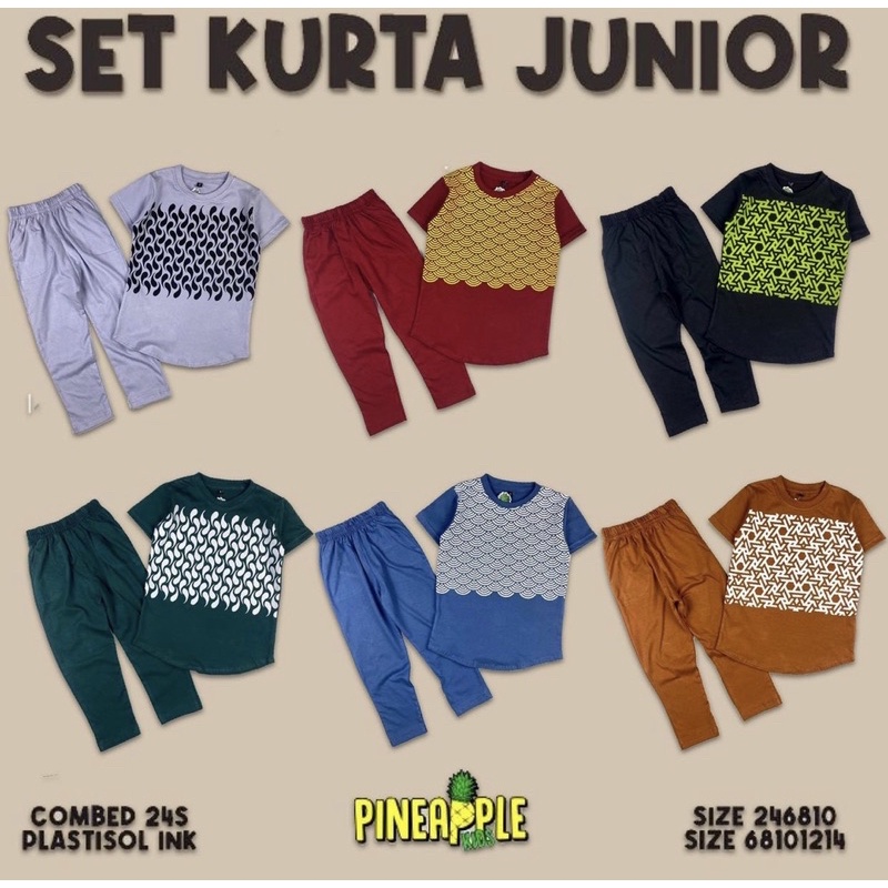 SET KURTA JUNIOR Pineapple kids Stelan koko anak 2-10tahun