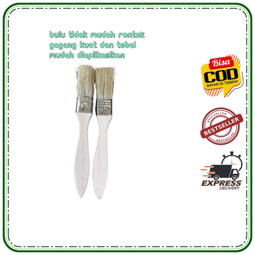 Kuas Kayu Cat 1 inch Alat Kuas Cat Tembok Paint Brush 1inch 1" 1 " / Kuas Cat Alat Cat Lukis Tembok Kuas Cet Kecil Kuas Super Lembut Kuas Lukis Murah