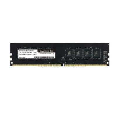 Ram pc Team elite 4gb ddr4 pc4-21300 2666mhz cl19 1.2v longdimm ted44g2666c19bk - memory komputer dimm