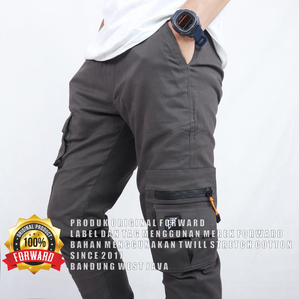 Celana Cargo Joger Jogger Pria Strip Forward Sleting Waterprof Original
