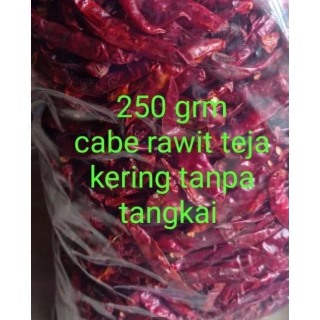 

( 250grm ) CABE RAWIT TEJA KERING TANPA TANGKAI