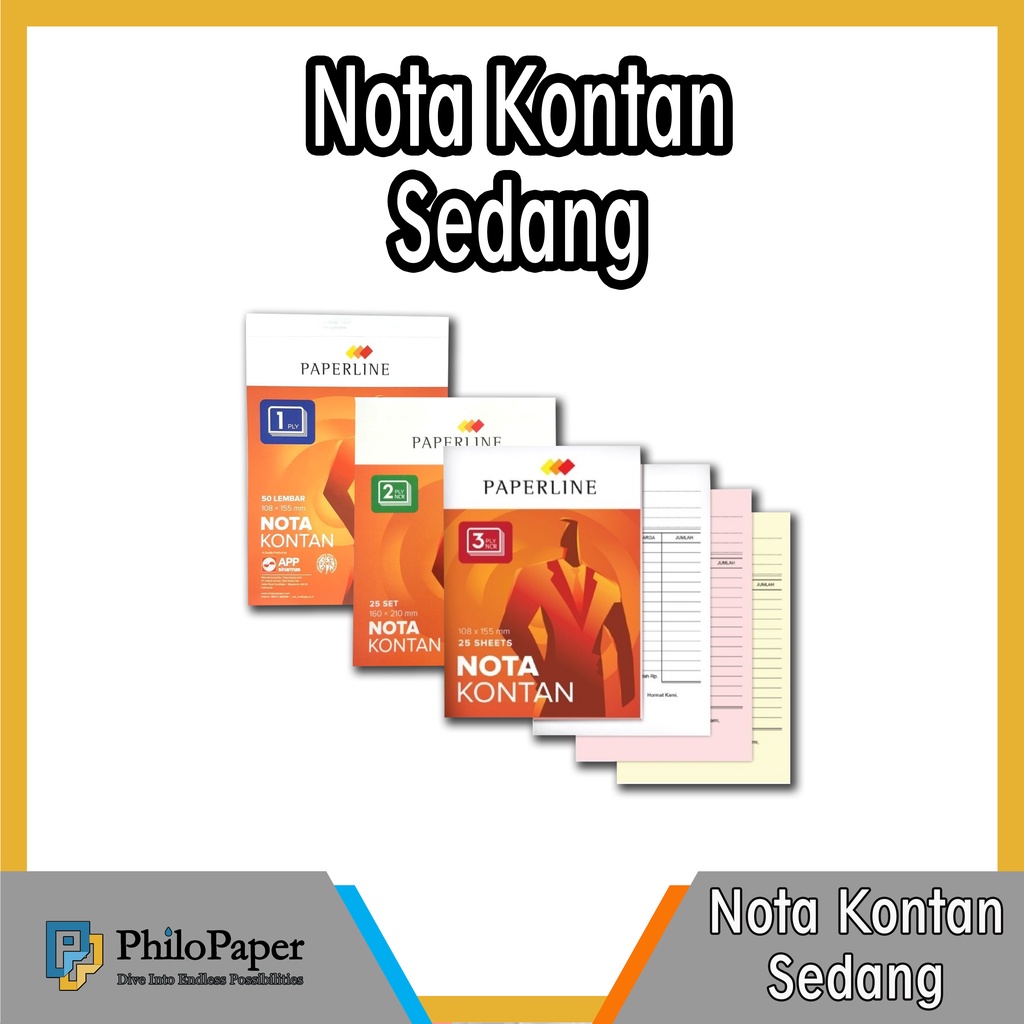 

ATK ~ Nota Kontan rangkap 1 ply / 2 ply / 3 ply Ukuran Sedang