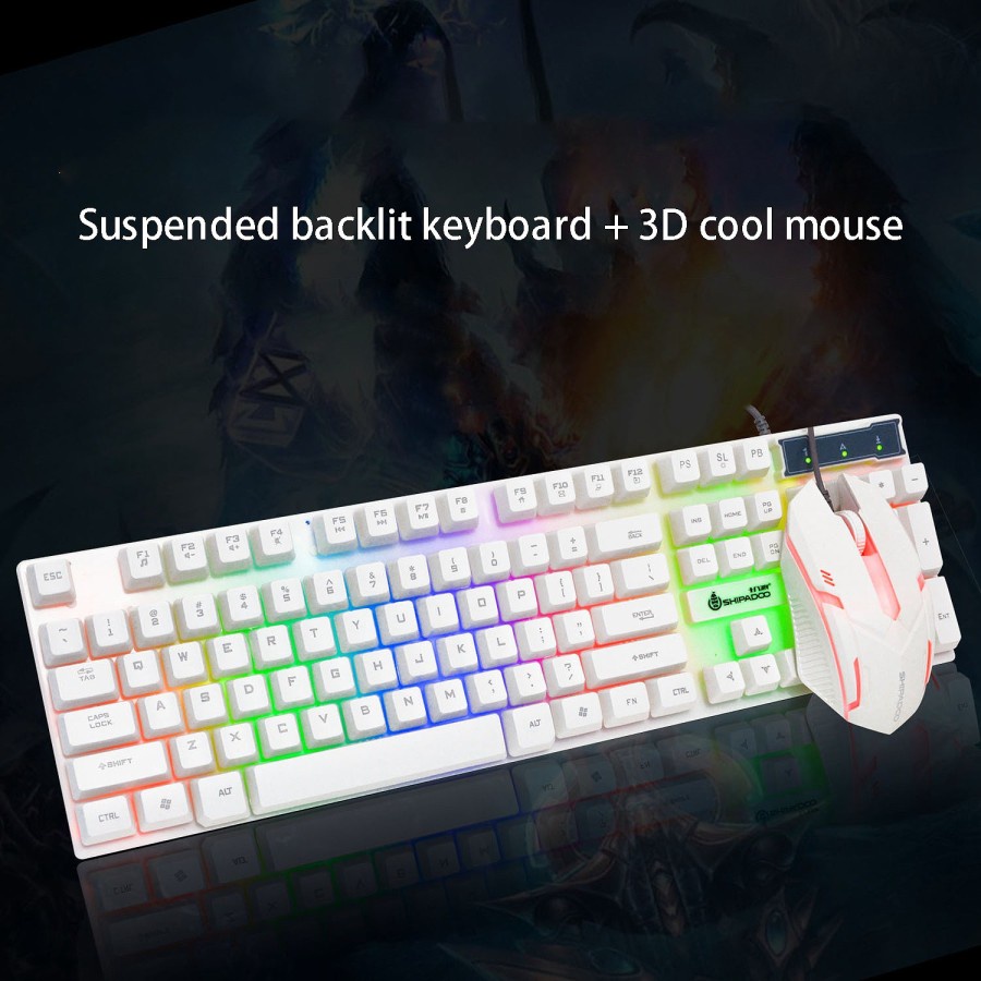 Keyboard + Mouse Gaming Set Shipadoo D280 Manipulator Luminous Rainbow