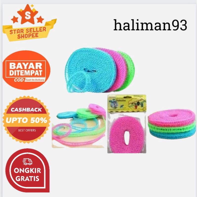 TALI JEMURAN BAHAN PLASTIK TERMURAH DAN TERLARIS BEST SELLER COD KEKINIAN SANGAT PRAKTIS