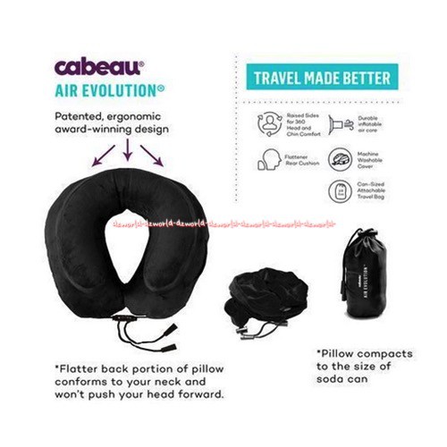 Cabeau Air Evolution Cushion Neck Bantal Leher Revolusioner Praktis