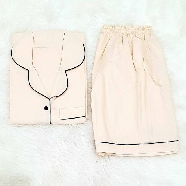 BAJU TIDUR ANAK DEWASA COWOK CEWEK KKIK / Piyama katun polos (short pants)