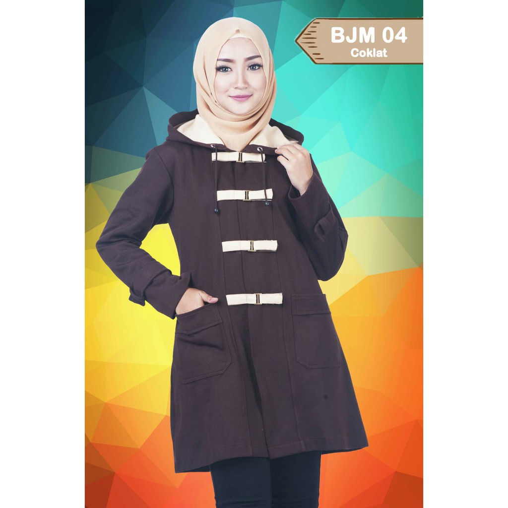 Jaket Korea Dewasa Wanita Muslimah Believe BJM 04 Coklat ORI