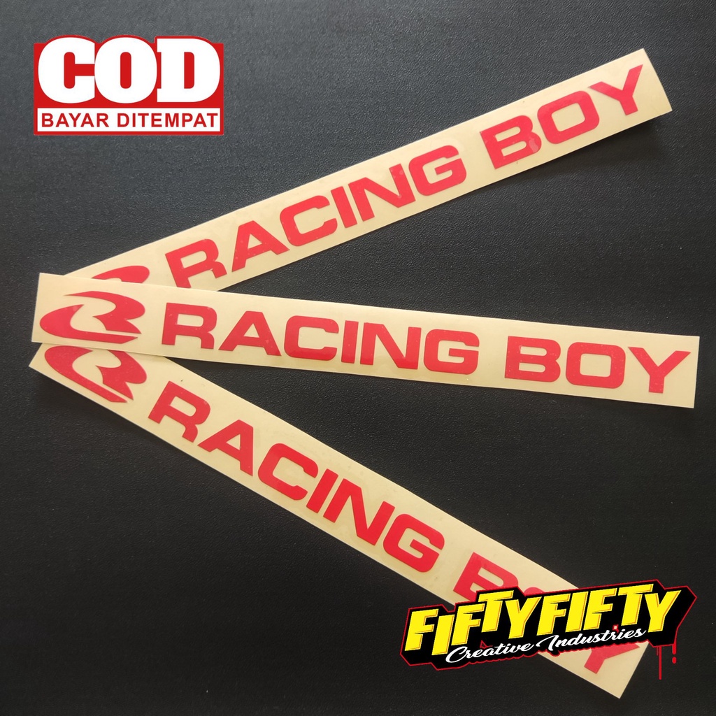 Stiker Cutting RCB RACING BOY Stiker Cuting Motor Stiker Kating Mobil Stiker Helm