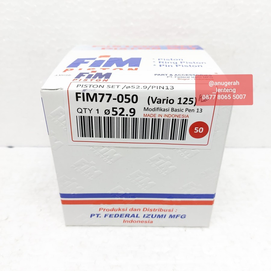 Piston Kit FIM 77 OS 50 0.50 Honda Vario 125