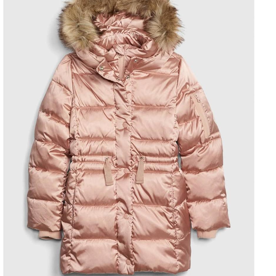 gap pink fur coat