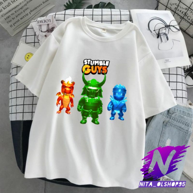 kaos stumble guys baju kaos anak dan dewasa karakter stumble guys