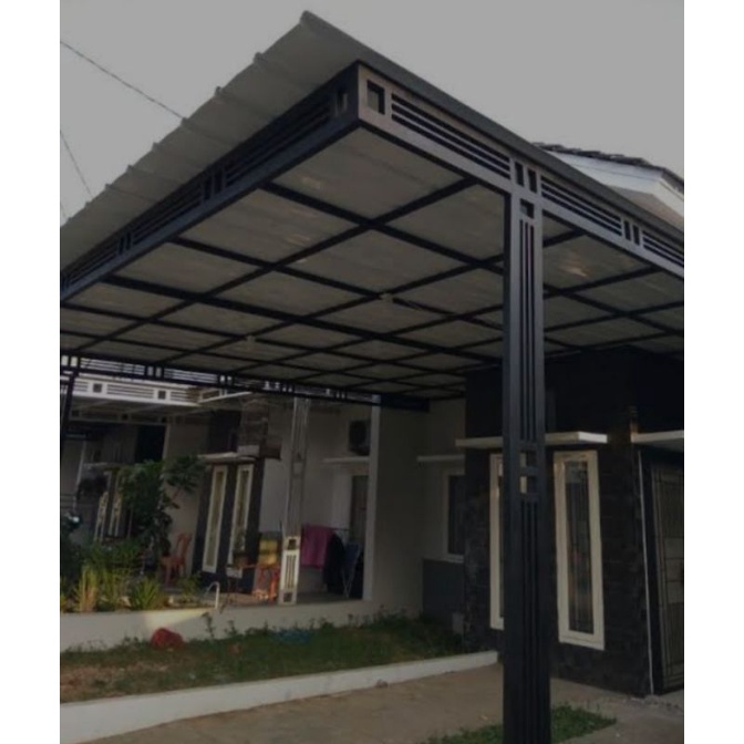 canopy besi hollow galvanis atap spandex pasir