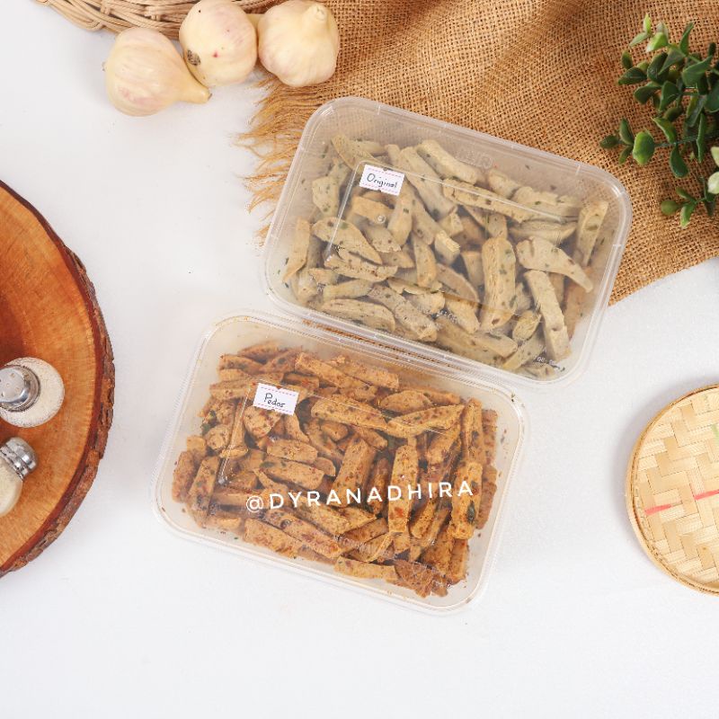 (Termurah) Basreng stick daun jeruk, box 500ML.-2