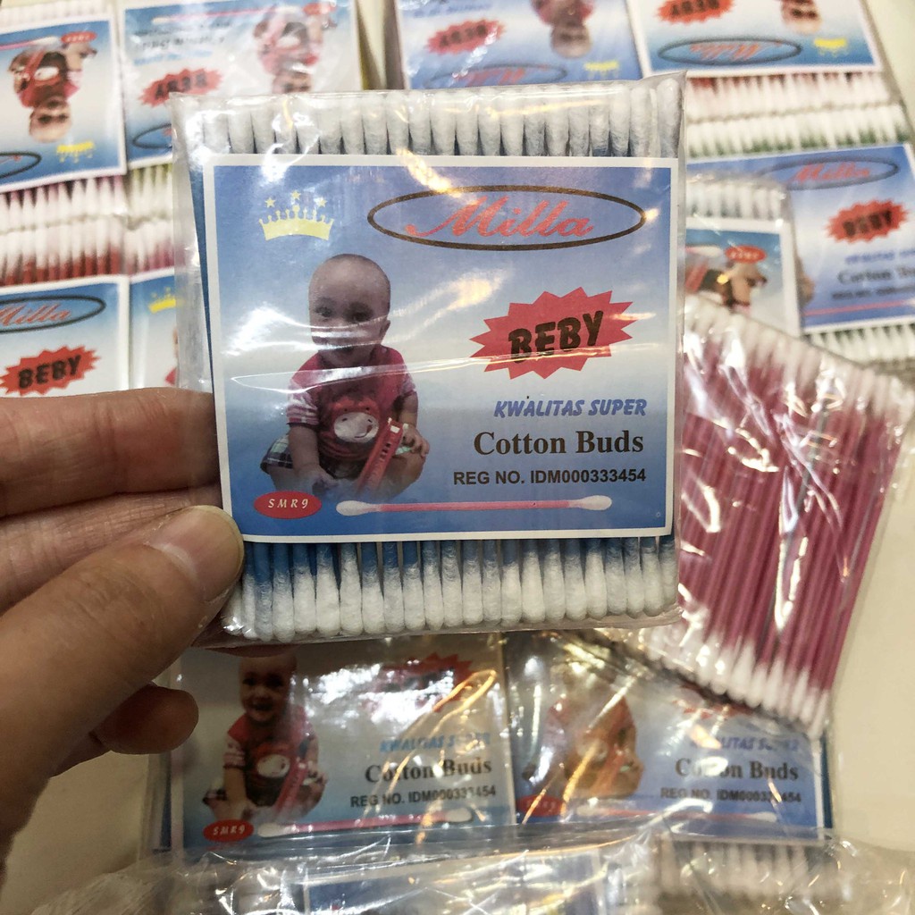 COTTON BUDS MILLA PEMBERSIH TELINGA KAPAS LEMBUT(ISI 12PAK)