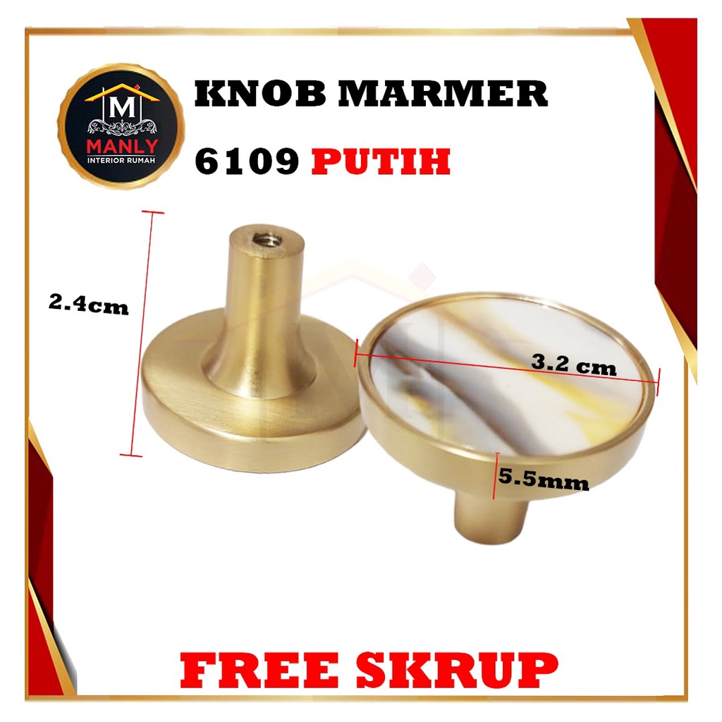 Knop Marmer Handle Marmer Tarikan Laci Lemari Marmer Hanlde Bulat Laci Pintu Lemari Knob Marmer Marble