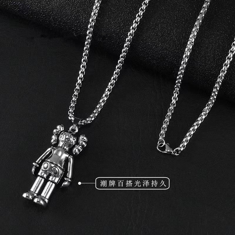 Bungee Hip Hop Liontin Bentuk Manusia Bahan Titanium Steel Kalung