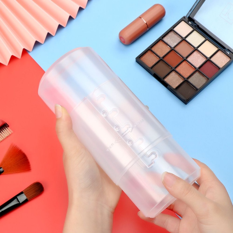 1 Pc Kotak Penyimpanan Brush Makeup Bahan Plastik Transparan Tahan Debu Tahan Lembab Dapat Ditarik