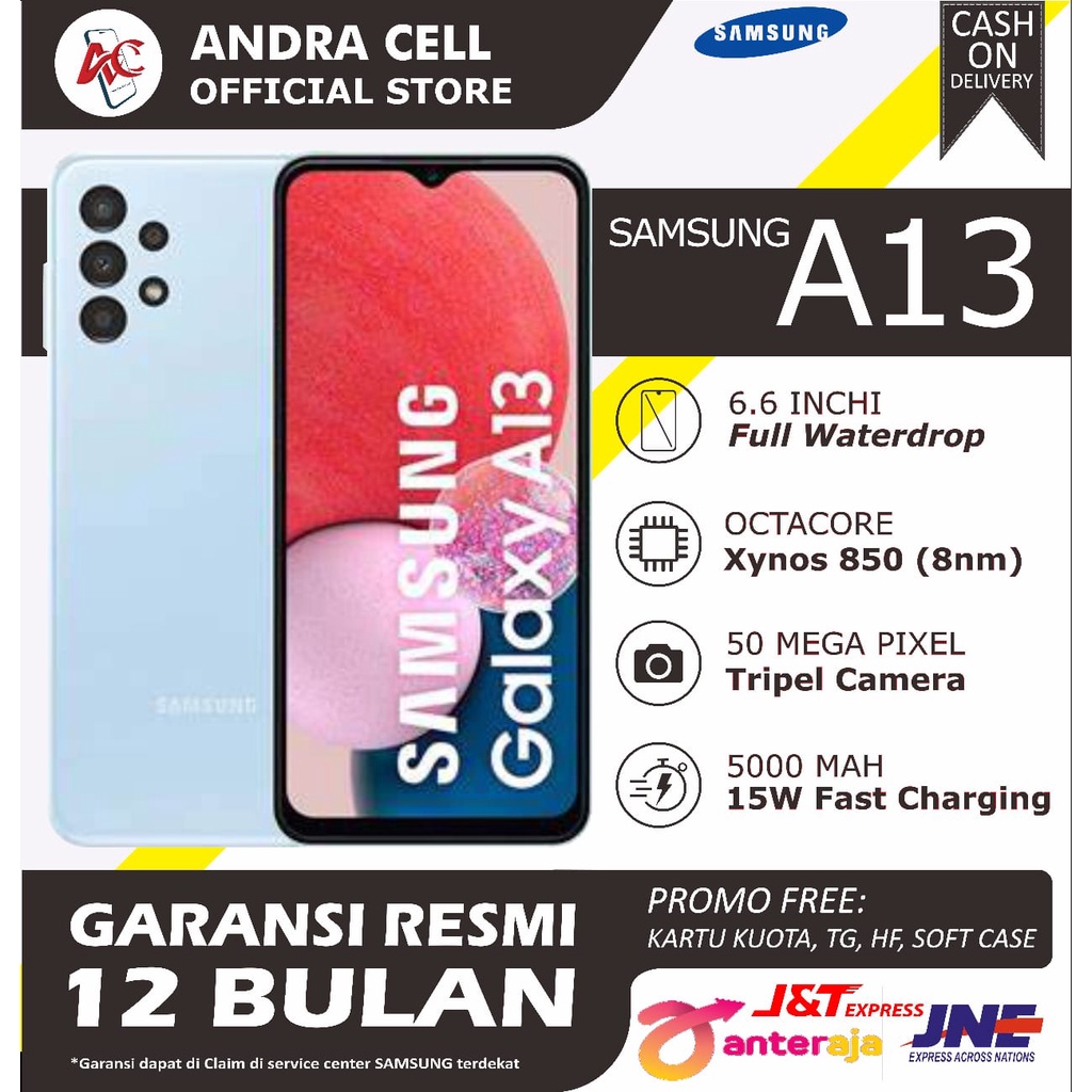 Hp Samsung A13 [6/128GB] Xynos 850 50mp tripel Camera Garansi Resmi Sein Ori