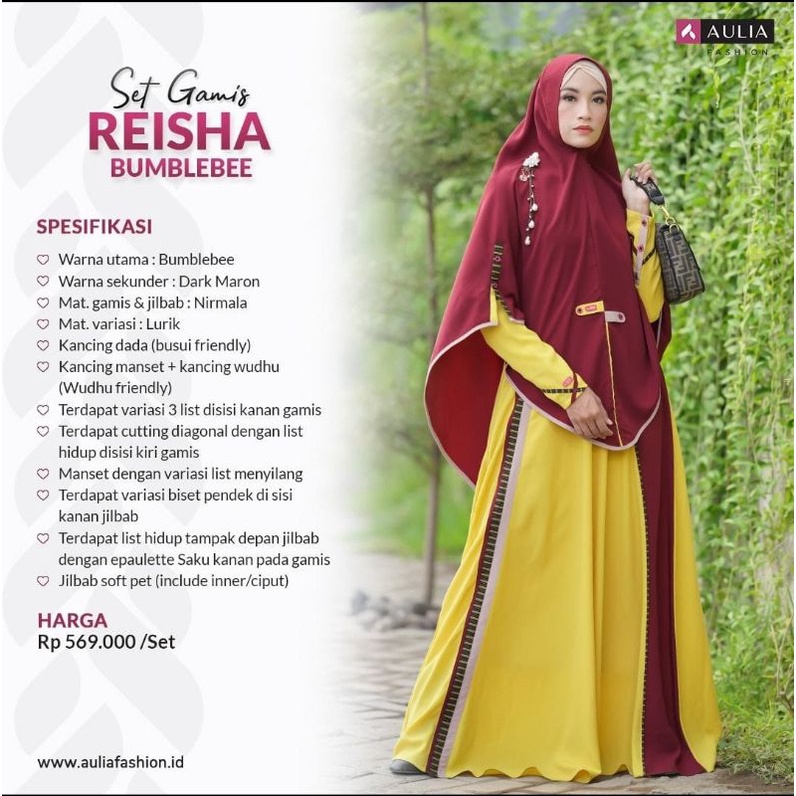 SET GAMIS REISHA BUMBLEBEE | GAMIS SYAR'I AULIA FASHION DISKON TERBARU