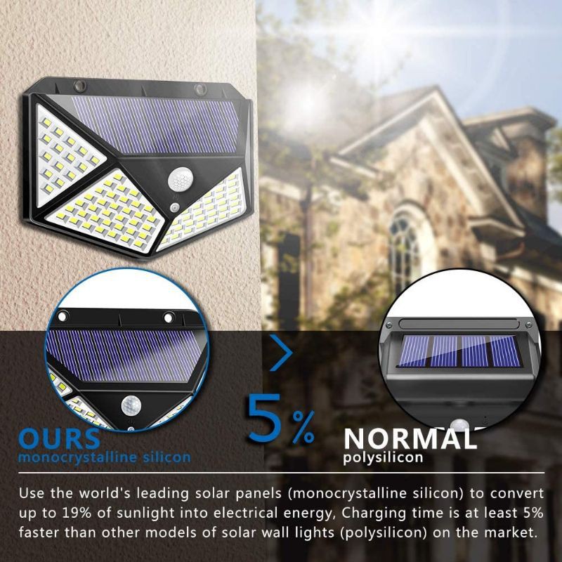 Lampu LED Taman Dinding Solar / Solar Sensor Wall Light 100 LED /Lampu Dinding Tenaga Surya