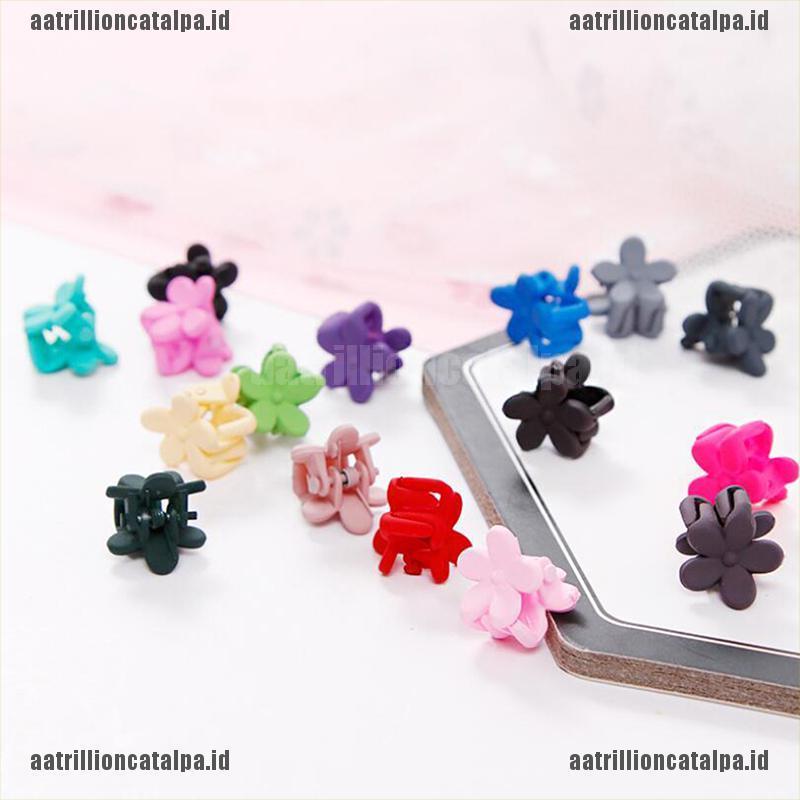 10 Pcs Jepit Rambut Bentuk Bunga Mini Warna Permen