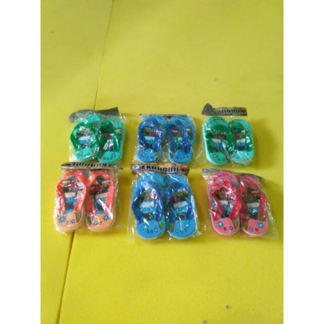 Sandal Jepit  Anak - Anak Warna WarniUkuran  anak TK Umur 3 - 5 Tahun Gambar Bus Tayo