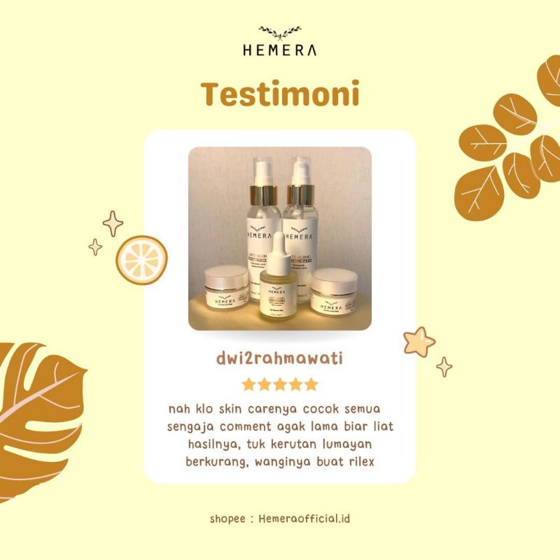 HEMERA 5 IN 1 ANTI AGING 10X LEBIH EFEKTIF MENYAMARKAN KERUTAN - BPOM AMAN UNTUK IBU HAMIL | TONER | FACIAL WASH | SERUM | DAY &amp; NIGHT CREAM