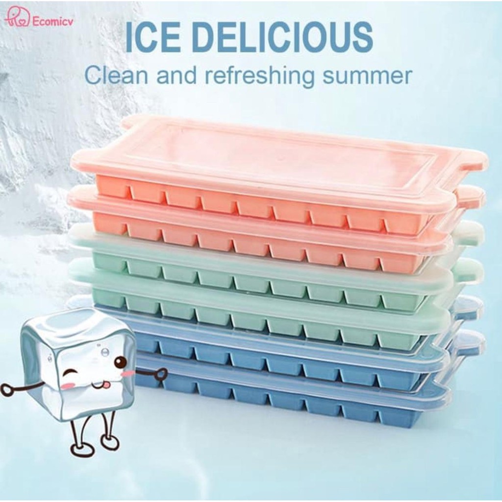 Cetakan Es Batu + Penutup 36 Kotak Ice Cube Tray