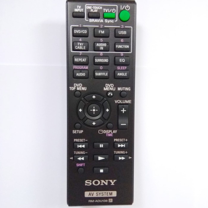 Remot/Remote Sony Dvd Home Theater/ Compo Rm-Adu138 Ori/Original/Asli #98