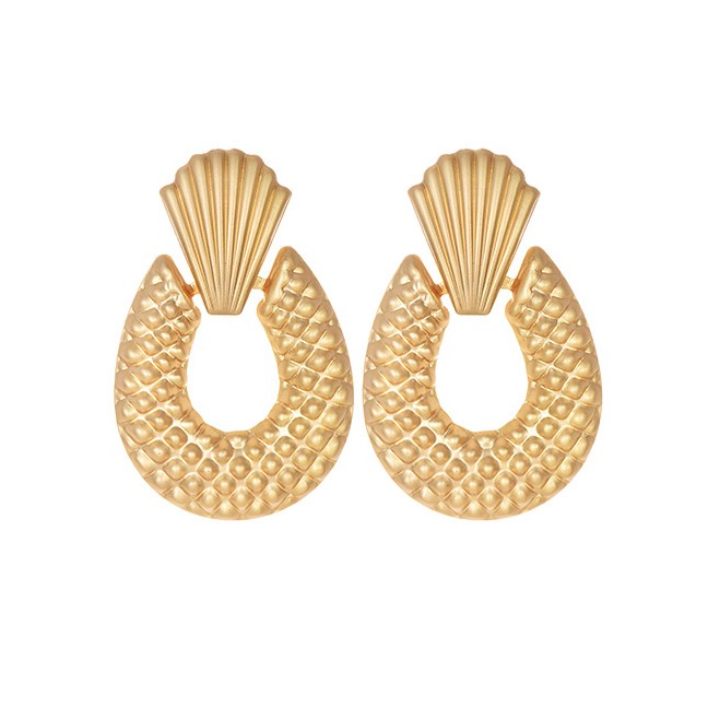 LRC Anting Tusuk Gold Alloy Ring Earrings F71340